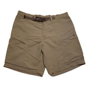 The North Face Cargo Shorts Men's XXL Green Hiking Outdoor Summer Belted Comfy